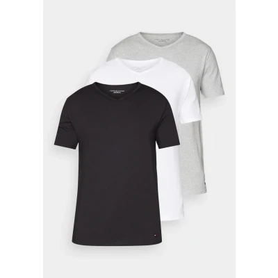 Bild av Tommy Hilfiger herr stretch VN TEE SS 3PACK S/S t shirt, Svart/vit/grå ljung, S, S