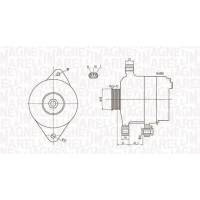 Bild av MAGNETI MARELLI 063731892010 Alternateur 12V 90A TOYOTA: Yaris I 3/5 portes, Verso