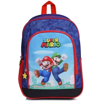 Bild av Super Mario Bros. Barnryggsäck grundskola CP skolväska skolväska, pojke och flicka presentidé, Färg: blå, 36x28x12