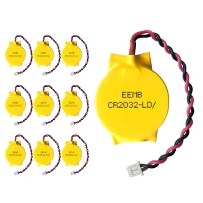 Bild av EEMB 10PACK 3V CR2032 CMOS batteri med ledningar och MOLEX kontakt Ersättningsbatteri för Alienware M11 Dell E6520 Thinkpad T40
