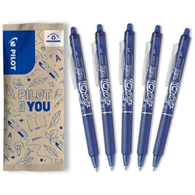 Bild av Pilot Pen FriXion Clicker, raderbar rollerballpoter, uppsättning av 5 (blå)