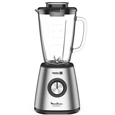 Bild av Moulinex Blender Blendforce Base Metal rostfritt stål mixer 800 W 5 hastigheter termoglasskål 1,75 l stöttålig, is kross, puls, mixer, smoothies, 6 blad stål, Lm439D10