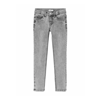 Bild av Name IT pojkar smal passform jeans, Ljusgrå denim, 104 cm