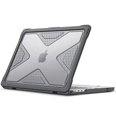 Bild av Fintie fodral kompatibelt med MacBook Pro 14 tum (2021 utgåva) modell A2442 M1 Pro/Max slitstarkt hårt skal TPU stötfångare passar retinaskärm och Touch ID, (grå)