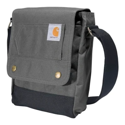 Bild av Carhartt Unisex, hållbar, justerbar crossbody väska med klaffstängning, En storlek, Vardaglig knäppning (grus), storlek