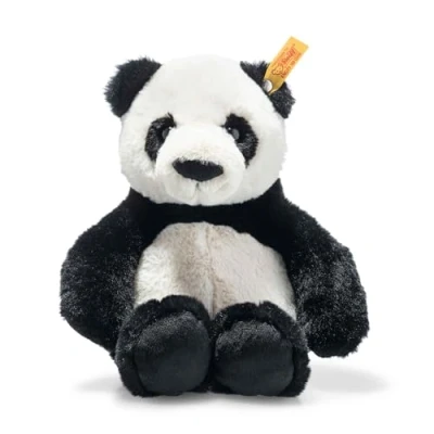 Bild av Steiff 75650 Soft Cuddly Friends Ming Panda 27 cm gosedjur för barn gosig och mjuk tvättbar (075650), vit/svart,