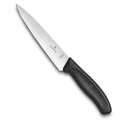 Bild av Victorinox, Swiss Classic, Profi Tranchiermesser, Extra Scharfe Klinge, gerader Schliff, 15 cm, Robuster Kunststoffgriff, Rostfreier Stahl, schwarz