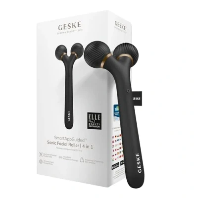 Bild av Geske Sonic Facial Roller 4 IN 1 Electronic Tools SMARTAPPGUIDED Ansiktsvård tillbehör, Storlek: One Size, Gray