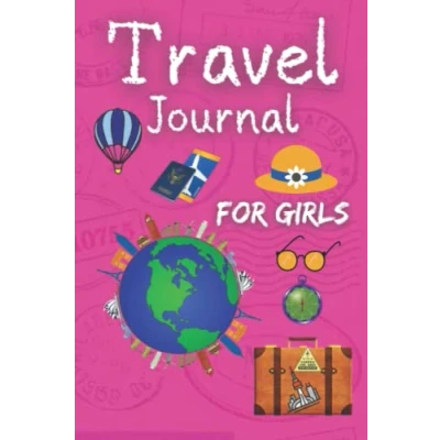 Bild av Travel Journal for Girls: Vacation Diary Children, Kids. Prompt Notebook Activities, Logbook with Sketchbook Pages to Draw &amp; Log. Drawing Boxes.