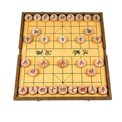 Bild av Chinese Chess Solid Wood Set, Convenient Folding Board Game, 2 Player Game For Youth And Adults(3.5)
