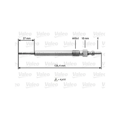 Bild av VALEO 345183 Glödstift 4,4V M10x1 VOLKSWAGEN: Passat B8 Variant, Amarok Pick up, Alltrack, AUDI: A4 B9 Avant, A6 C7 B7 Avant
