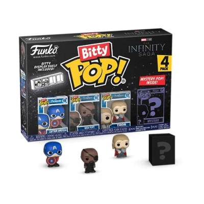 Bild av Funko Bitty Pop! Marvel Captain American America (Holding Shield), Nick Fury, Thor och en överrasknings minifigur 2,2 cm (0,9 tum) Comics samlarobjekt