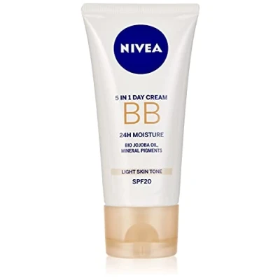 Bild av NIVEA BB krämljus (50 ml, förpackning med 3), 5 i 1 fuktkräm bio jojobaolja och mineraler, 24 timmars effektivitet, SPF 20