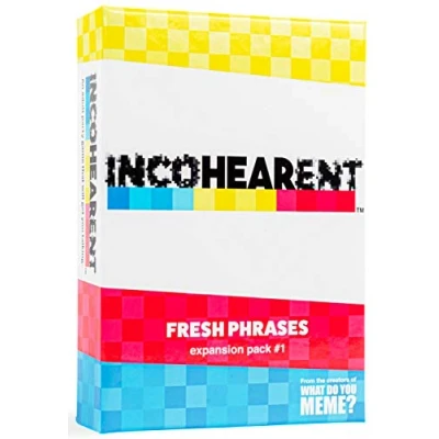Bild av WHAT DO YOU MEME? Incohearent Fresh Phrases expansionspaket utformat för att läggas till i det inkonsekventa basspelet.