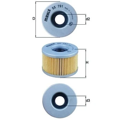 Bild av MAHLE ORIGINAL OX 791 Filtre à huile Cartouche filtrante