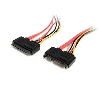 Bild av StarTech.com 12 tum 22 stift SATA ström och dataförlängningskabel 1,2 fot data strömförlängning 12&quot; SATA22PEXT), röd