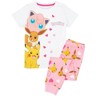 Bild av Pokémon Pyjamas Flickor Barn Bästa Vänner Karaktär T Shirt Byxor PJs Set