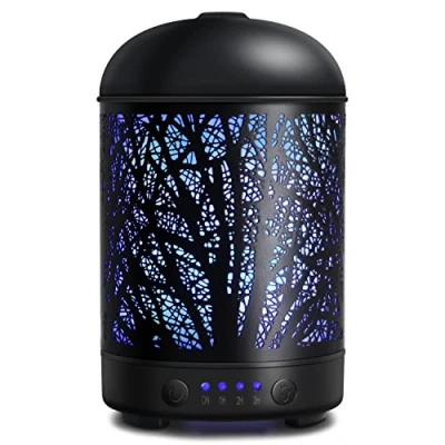 Bild av SALKING Aroma diffuser, ultraljud luftfuktare olja dofter aromaterapi diffusor, 7 färgförändringar handgjorda skogsmetalldiffuser för eteriska oljor barn hem yoga kontor återanvändbar