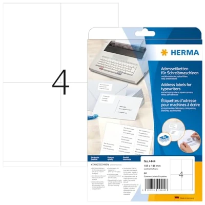 Bild av HERMA Address labels for typewriters A4 105 x 144 mm permanent adhesion