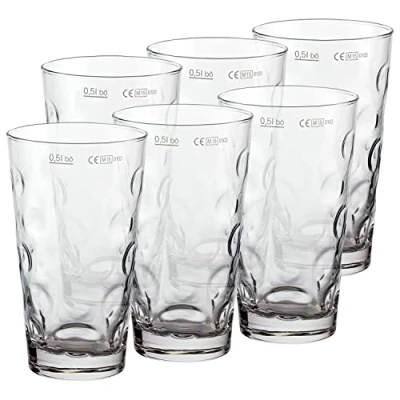 Bild av Premium glas stjälfria, stora vingricksglas set med 6 (6 x 0,5 liter) stora, enorma perfekt för orange squash