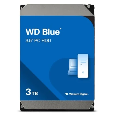 Bild av WD blå 3 TB 3,5 tum intern hårddisk 5 400 varv/rpM klass, SATA 6 Gb/s, 256 MB cache, 2 års garanti