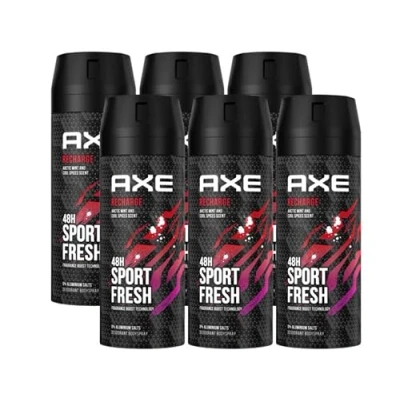 Bild av AXE Deodorant/kroppsspray män Recharge Sport Fresh 6 pack (6 x 150 ml)