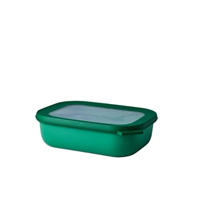 Bild av Mepal Multi Bowl Cirqula Rectangular Plastbehållare med lock Lämplig som lufttät behållare för kylskåp, mikrovågsugn, serveringsskål Köksskålar 1 000 ml Levande grön