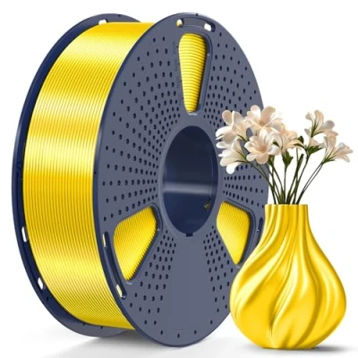 Bild av SUNLU PLA Plus glänsande 3D skrivarfilament, 1,75 mm, silke PLA+ filament, +/ 0,02 1 kg spole för FDM skrivare (gul)
