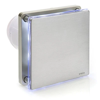 Bild av STERR Silver luftdragare 100 mm med LED ljudlös badrumsventilation