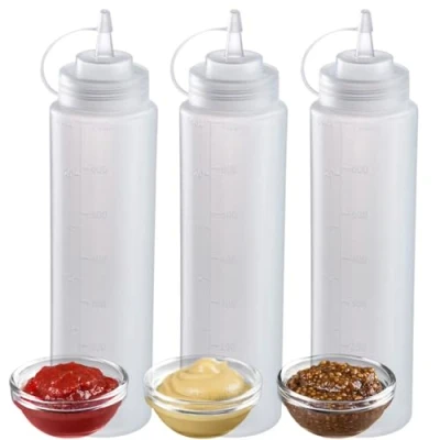 Bild av Westmark Squeeze flaskor, 3 st Precis dosering och ren påfyllning av de formstabila flaskorna med majonnäs, BBQ sås andra vätskor, hygienisk, BPA fri 700 ml