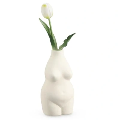 Bild av Navaris kvinnlig form vas keramisk rumpa för blommor kurvig kropp kvinna formad heminredning blomhållare 8 cm x 16 (3,2 tum 3,2 6,3 tum) naturlig
