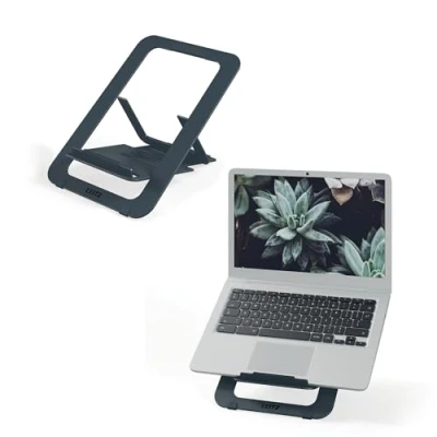 Bild av Leitz Aluminium ultra platt justerbart laptopstativ, SlimLift design, 5 förinställda höjd och vinkelkombinationer, för 10 tum 17 bärbara datorer/surfplattor, ergonomisk bärbar, Ergo Range,