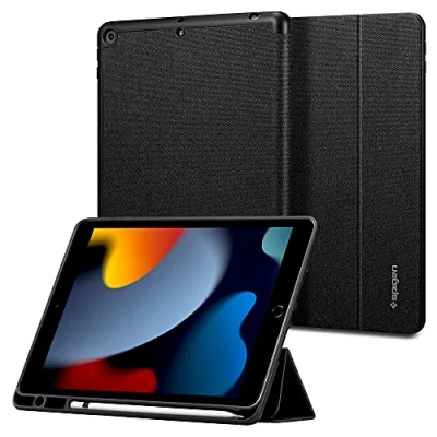 Bild av Spigen Urban Fit designad för iPad 10.2 fodral, 8th Generation Fodral(2020) / 7th fodral (2019) med pennhållare Svart