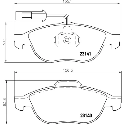 Bild av HELLA 8DB 355 008 421 Jeu de plaquettes frein avec contact du palpeur d&#039;usure intégré ALFA ROMEO: 156 Sportwagon, Berline