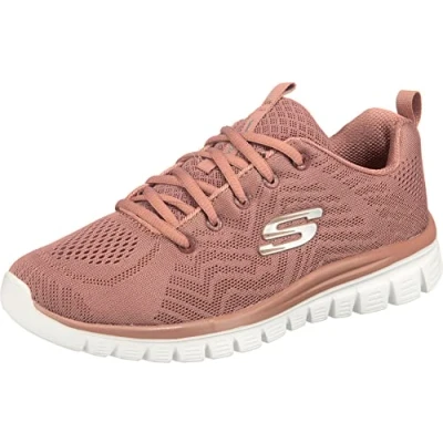 Bild av Skechers Graceful Get Connected dam Sneaker Låg topp tränare, Mauve Mesh/ Trim, 35 EU