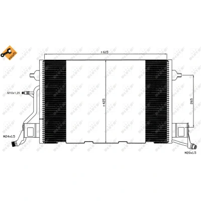 Bild av NRF EASY FIT 35564 Condenseur De Clim avec bague d&#039;étanchéité 14,5 11,7 Aluminium 615 AUDI: A6 C5 Avant, Berline