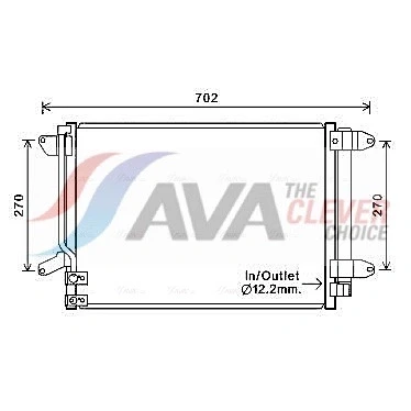 Bild av PRASCO VN5330D Condenseur De Clim avec déshydrateur 15,4 13,7 Aluminium 580 R 134a VOLKSWAGEN: Beetle 3/5 portes