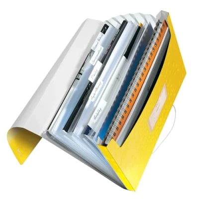 Bild av Leitz WOW Projektmapp, 6 fack, A4, gummiband, gul, 45890016
