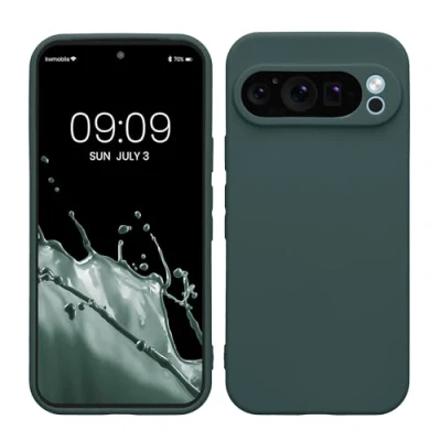 Bild av kwmobile Fodral kompatibelt med Google Pixel 9 Pro Cover TPU silikon smartphone bakfodral gummerat skydd grön blå