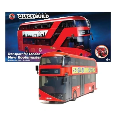 Bild av Airfix QUICKBUILD Fordonsmodellsats, Routmaster Bus Building Kit Från 6 år gammal, Byggleksaker för pojkar och flickor, modelltillverkning