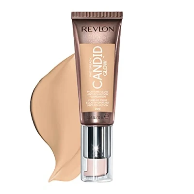 Bild av Revlon PhotoReady Candid Glow Moisture Anti Pollution Foundation, Långwear Sheer Medium Cover med finish, 200 Buff, 22 ml