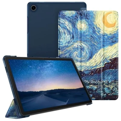 Bild av FINTIE Fodral för Samsung Galaxy Tab A9 Plus (Tab A9+) 11&quot; 2023 (SM X210/X216/X218), frostad transparent fodral, tunt och lätt stjärnnatt