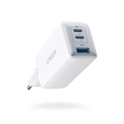 Bild av Anker USB C Charger (Nano II 65W) Pod 3 Ports PPS Fast Charger, Compact Power Supply for MacBook Pro, iPad Steam Deck, Galaxy S20, Dell XPS 13, Note 20/10+, iPhone 15, Pixel (Vit)