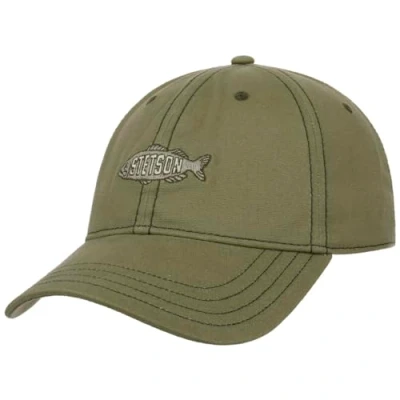 Bild av Stetson Washed Canvas Fish Keps Damer/Herrar bomullskeps basebollkeps solkeps Metallklämma, med skärm Vår Sommar One Size olivgrön