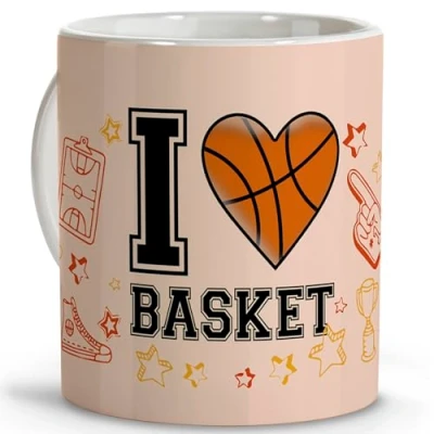 Bild av Basketboll Originalgåvor Basket Mugg Idrottare Presenter Original Muggar Present Kaffemuggar Keramik 330 ml
