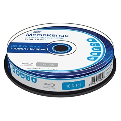 Bild av MediaRange 10 x BD R DL 50 GB 6X spindel