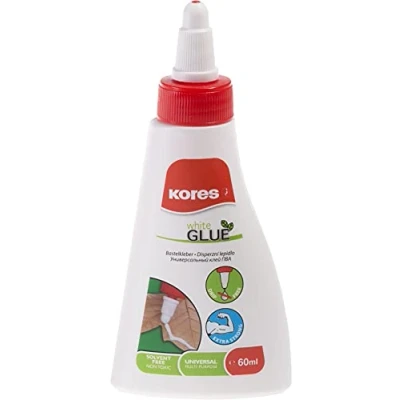 Bild av Kores Starkt grepp vitt självhäftande flytande hantverkslim för barn och vuxna, säkert giftfritt, konst hantverk, skol kontorsmaterial, 1 pack x 60 ml