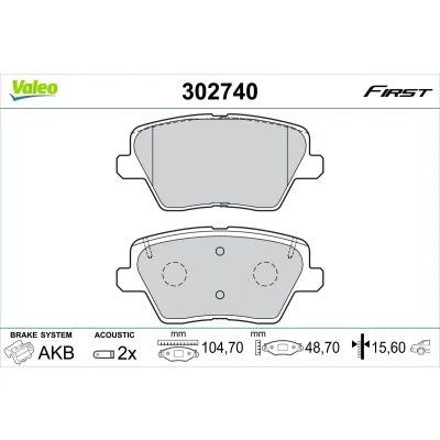 Bild av VALEO 302740 Jeu de plaquettes frein Essieu arrière contact signal d&#039;usure inclus avec tôle anti bruit KIA: Ceed III 3/5 portes, Proceed, XCeed