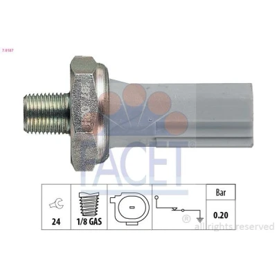 Bild av FACET 7.0187 Sonde De Pression d&#039;Huile 1/8 GAS Made in Italy OE Equivalent MITSUBISHI: ASX SUV, Outlander 2 Lancer 8, CITROËN: C4 Aircross