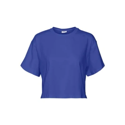 Bild av NMALENA S/S O hals SEMICROP TOP FWD NOOS, Bländande blå, XS